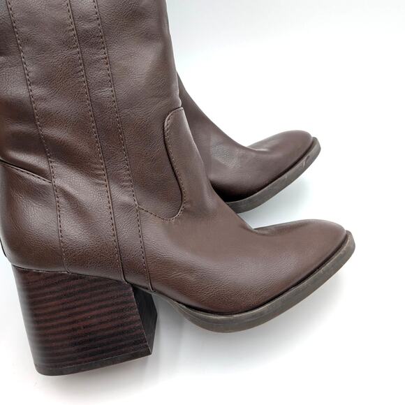 Korks Scarlet Western Boots Women's Side Zip Dark Brown Size US6M EU36.5 - Picture 9 of 14